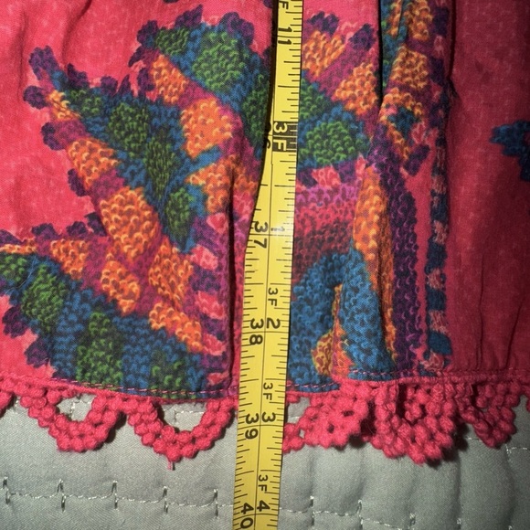 FARM Rio Sunset Tapestry Blush Mini in Red Smocked Cotton Dress size Large EUC - Picture 5 of 12